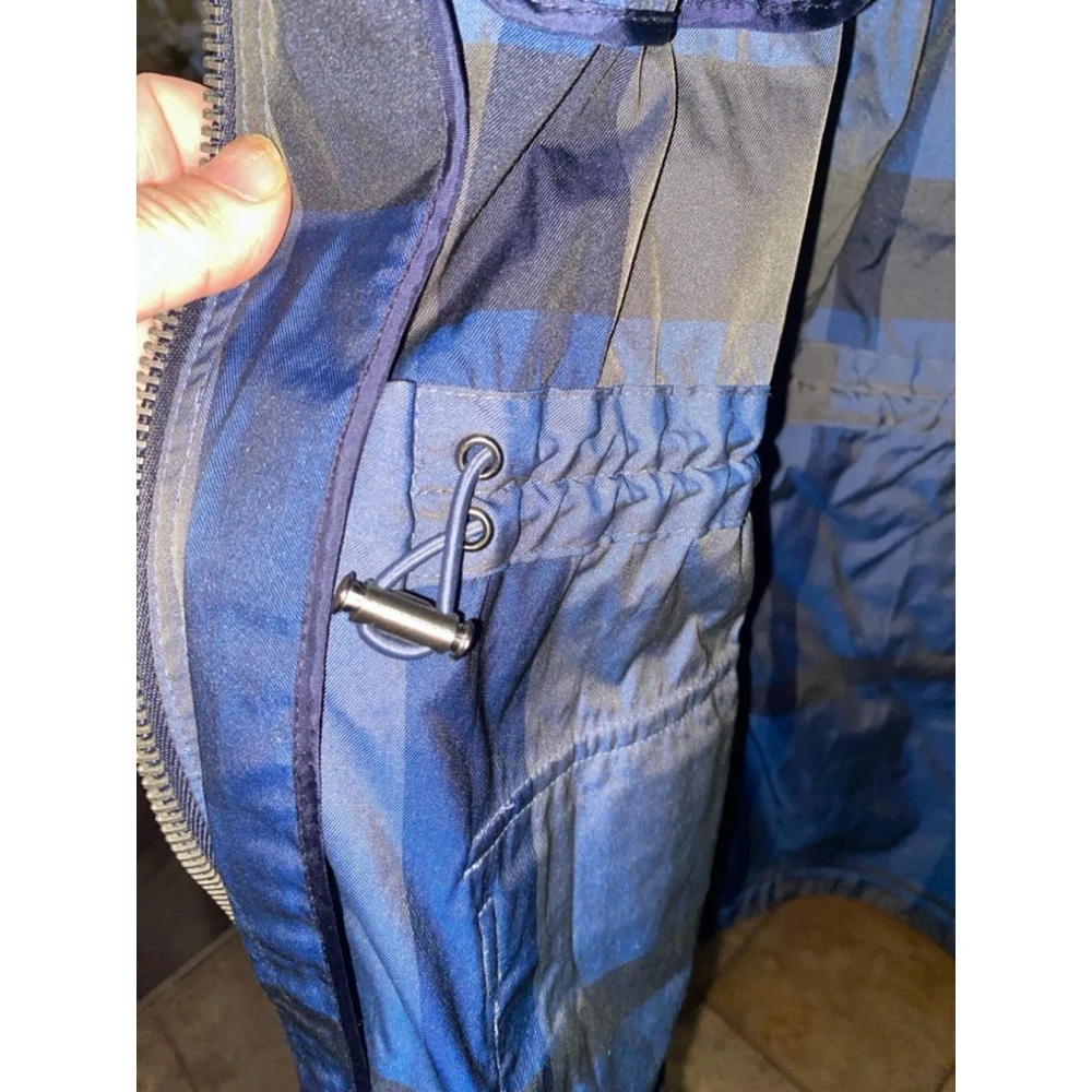 Women's Burberry Brit Plaid Jacket Size 10 Blue Gray - Picture 10 of 15